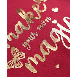 Babyhug 100% Cotton Knit T-Shirt with Full Sleeves & Make Your Own Magic Foil Print - Red