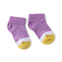 Cute Walk By Babyhug Knit Anti Bacterial Ankle Length Socks Pack Of 3 - Purple, Pink & Yellow