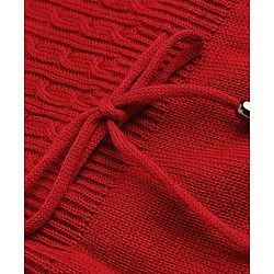 Babyhug Knit Full Sleeves Woolen Dress with Cable Knit Design - Red