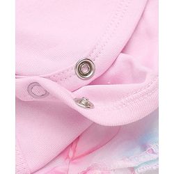 Babyhug Organza Woven Solid Ruffle Sleeves Onesie with Bow at York Party - Pink