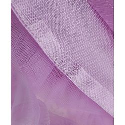 Babyhug Solid Mesh Woven Sleeveless Party Dress with Corsage Flowers on York - Lilac