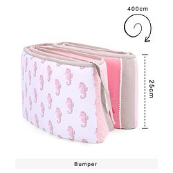 Babyhug Premium Cotton Crib Bumper Large -Seahorse Theme (Cot not Included)