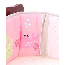 Babyhug Premium Cotton Crib Bumper Large -Seahorse Theme (Cot not Included)