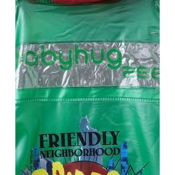 Babyhug Full Sleeves Hooded Raincoat With School Bag Provision Spider Man Print - Green Red