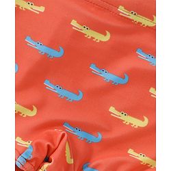 Babyhug Swimming Trunk Crocodile Print - Orange