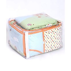 Babyhug Premium Cotton Embroidered Crib Bedding Set Seahorse Theme Large Pack of 6 - Pink