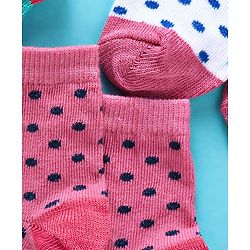 Cute Walk By Babyhug Non Terry Antibacterial Socks Polka Dot Design Pack Of 3 - Multicolor