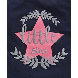 Babyhug Three-Fourth Sleeves Top Star Print - Navy Blue