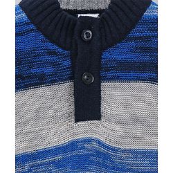 Babyhug Full Sleeves Stripe Sweater - Blue Grey