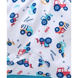 Babyhug Full Length Diaper Leggings Vehicles Print - White
