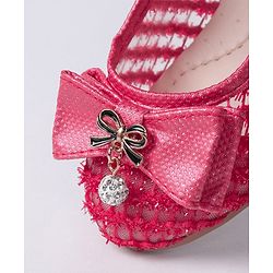 Cute Walk by Babyhug Embellished Bow Motif Bellies - Dark Pink