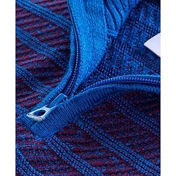 Babyhug Full Sleeves Stripe Sweater - Royal Blue Maroon