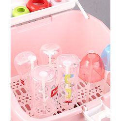 Babyhug 2 in 1 Bottle Drying Rack with Storage Box - Pink (Print May Vary)