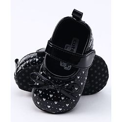 Cute Walk by Babyhug Booties Bow Applique - Black