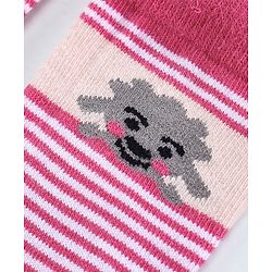 Cute Walk by Babyhug Striped Antibacterial Ankle Length Socks - Pink