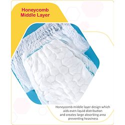 Babyhug Advanced Pant Style Diapers New Born (NB) Size - 64 Pieces, Honeycomb Technology, Cottony Soft Diaper with 3D Leak Guard, Latex & Alcohol Free, Anti-rash & Gentle