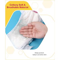 Babyhug Advanced Pant Style Diapers New Born (NB) Size - 64 Pieces, Honeycomb Technology, Cottony Soft Diaper with 3D Leak Guard, Latex & Alcohol Free, Anti-rash & Gentle