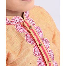 Babyhug Full Sleeves Dhoti Kurta Set - Yellow Red