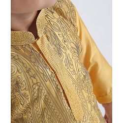 Babyhug Full Sleeves Embroidered Dhoti Kurta Set - Yellow