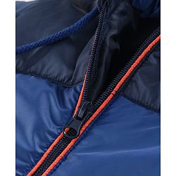 Babyhug Full Sleeves Hooded Winter Jacket - Navy Blue