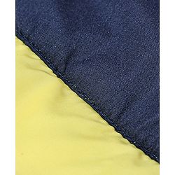 Babyhug Full Sleeves Hooded Winter Jacket - Navy Blue Yellow