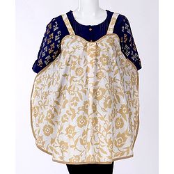 Babyhug Multi Purpose 100 % Cotton Breast Feeding Nursing Cape Floral Print - Cream