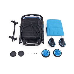 Babyhug Rock Star Stroller Cum Rocker With 5 Point Safety Harness - Blue| Reclining Seat| Linked Brake| Adjustable Canopy| Single Hand Fold