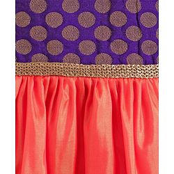 Babyhug Sleeveless Ethnic Dress - Purple Orange