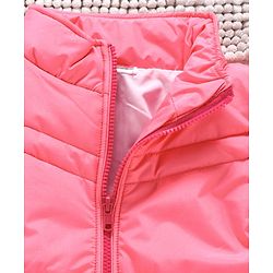 Babyhug Full Sleeves Padded Winter Jacket With Detachable Hood - Pink