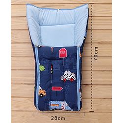 Babyhug Sleeping Bag Cars Print - Navy Blue