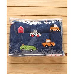 Babyhug Sleeping Bag Cars Print - Navy Blue