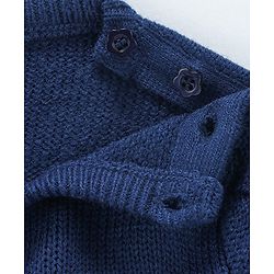 Babyhug Full Sleeves Sweater Glitter & Sparkle Print - Navy Blue