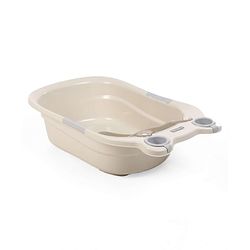 Babyhug Large Bath Tub with Bath Sling Smiley Print - Brown (Print may vary)