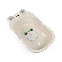 Babyhug Large Bath Tub with Bath Sling Smiley Print - Brown (Print may vary)