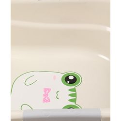 Babyhug Large Bath Tub with Bath Sling Smiley Print - Brown (Print may vary)