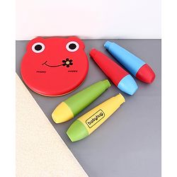 Babyhug Small Size Stool Frog Design - Red| Easy to Assemble| Step Stool| Bathroom Stool| Indoor & Outdoor Use