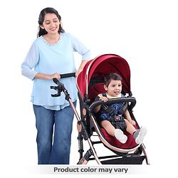 Babyhug Majestic Stroller Cum Carry Cot With Canopy - Red