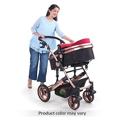 Babyhug Majestic Stroller Cum Carry Cot With Canopy - Red