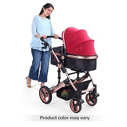 Babyhug Majestic Stroller Cum Carry Cot With Canopy - Red