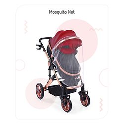 Babyhug Majestic Stroller Cum Carry Cot With Canopy - Red
