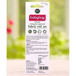 Babyhug Natural Mosquito Repellent Fabric Roll On - 8 ml