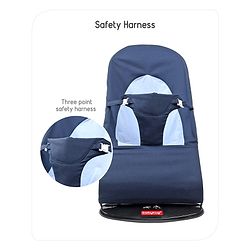 Babyhug Light weight Baby Bouncer with Safety Harness - Navy Blue