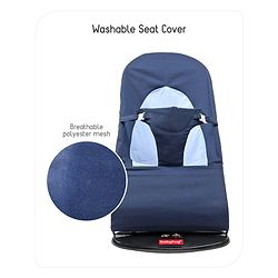 Babyhug Light weight Baby Bouncer with Safety Harness - Navy Blue