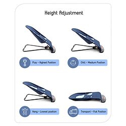 Babyhug Light weight Baby Bouncer with Safety Harness - Navy Blue