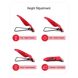 Babyhug Light Weight Baby Bouncer with Safety Harness - Red Black