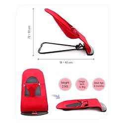 Babyhug Light Weight Baby Bouncer with Safety Harness - Red Black