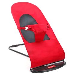 Babyhug Light Weight Baby Bouncer with Safety Harness - Red Black