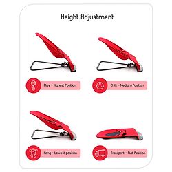 Babyhug Light Weight Baby Bouncer with Safety Harness - Red Black