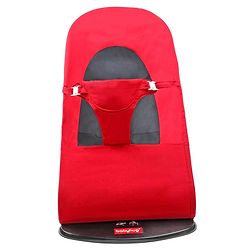 Babyhug Light Weight Baby Bouncer with Safety Harness - Red Black