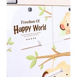 Babyhug 7 Layers High Density Plastic Storage Cabinet Baby Lion Print - White & Cream